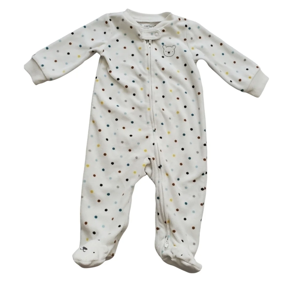 Carter's 3-Pack Girls Fleece Zip Footie Winter‎ Pajamas